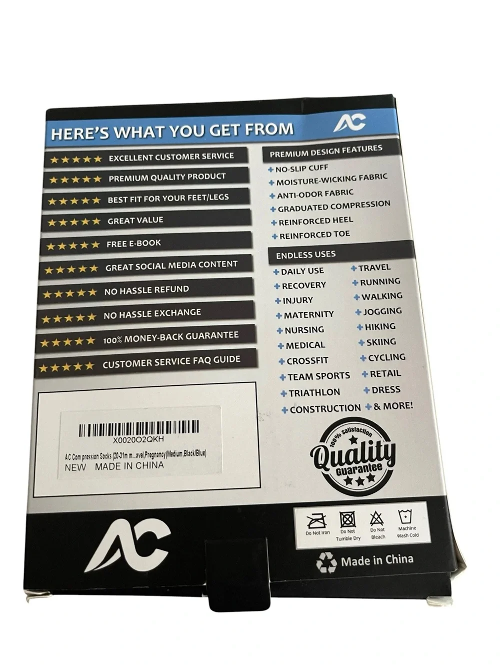 New! Actinput Compression Socks Support  Size M